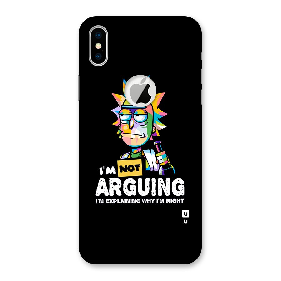 Not Arguing Explaining Back Case for iPhone X Logo Cut