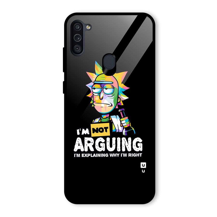 Not Arguing Explaining Glass Back Case for Galaxy M11