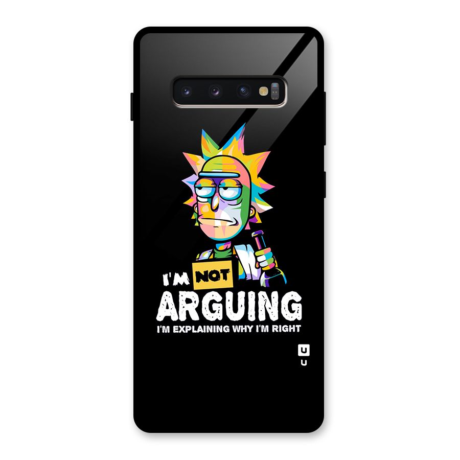 Not Arguing Explaining Glass Back Case for Galaxy S10 Plus