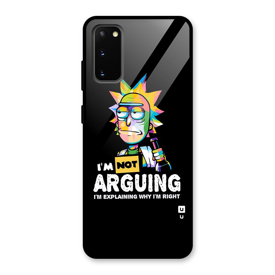 Not Arguing Explaining Glass Back Case for Galaxy S20