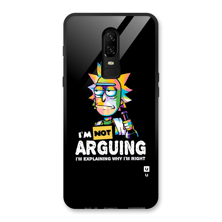 Not Arguing Explaining Glass Back Case for OnePlus 6