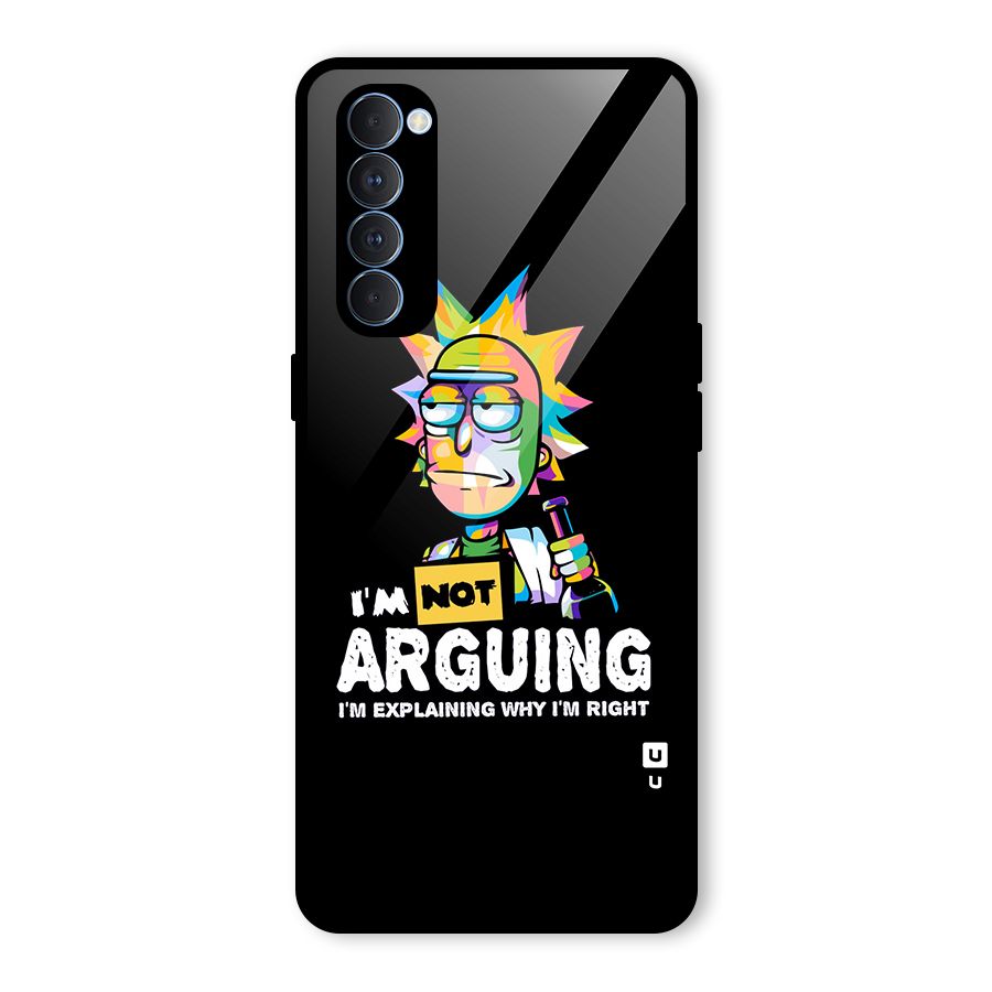 Not Arguing Explaining Glass Back Case for Oppo Reno4 Pro