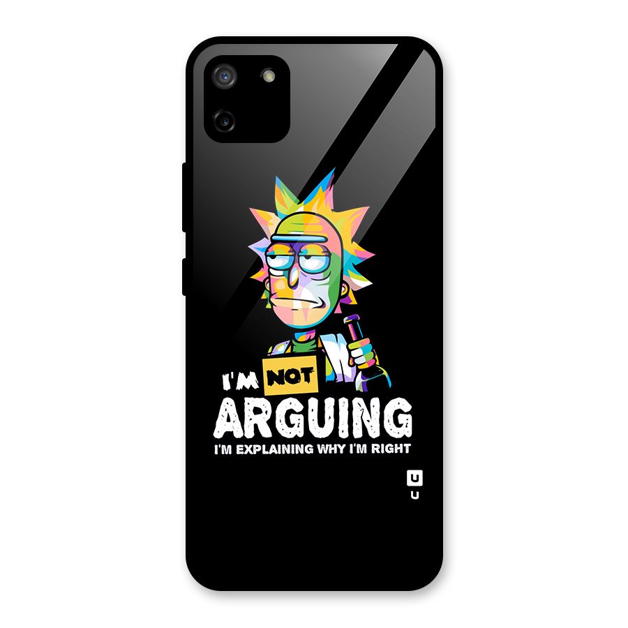 Not Arguing Explaining Glass Back Case for Realme C11