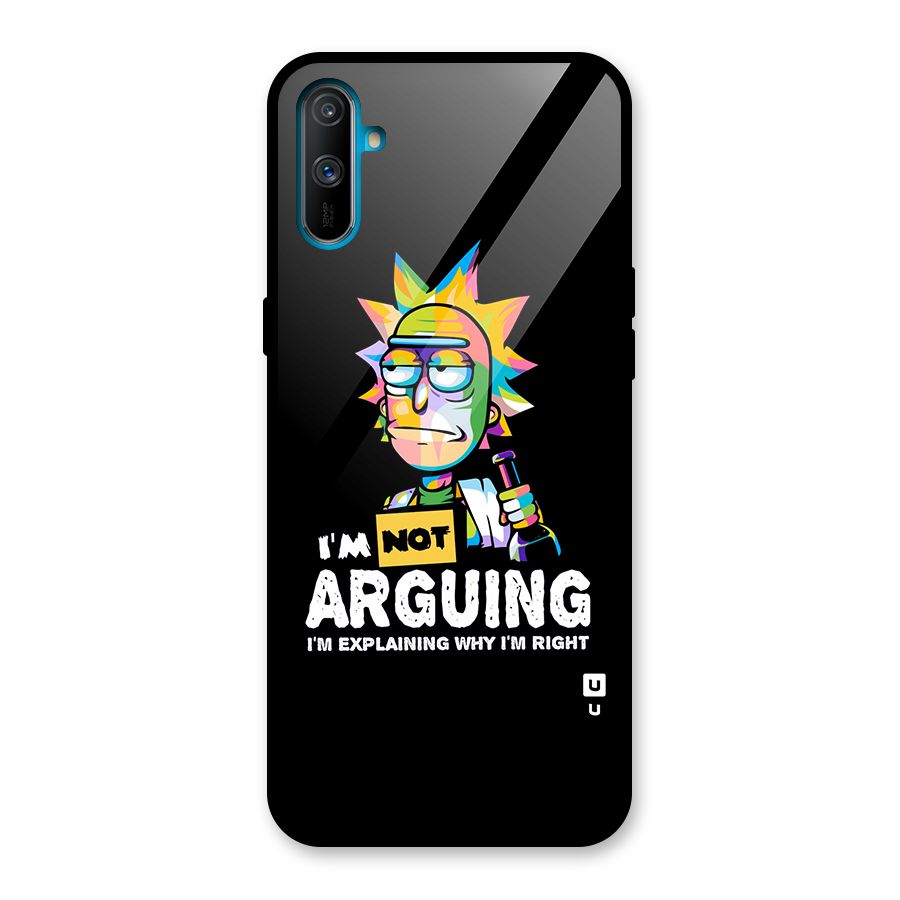 Not Arguing Explaining Glass Back Case for Realme C3