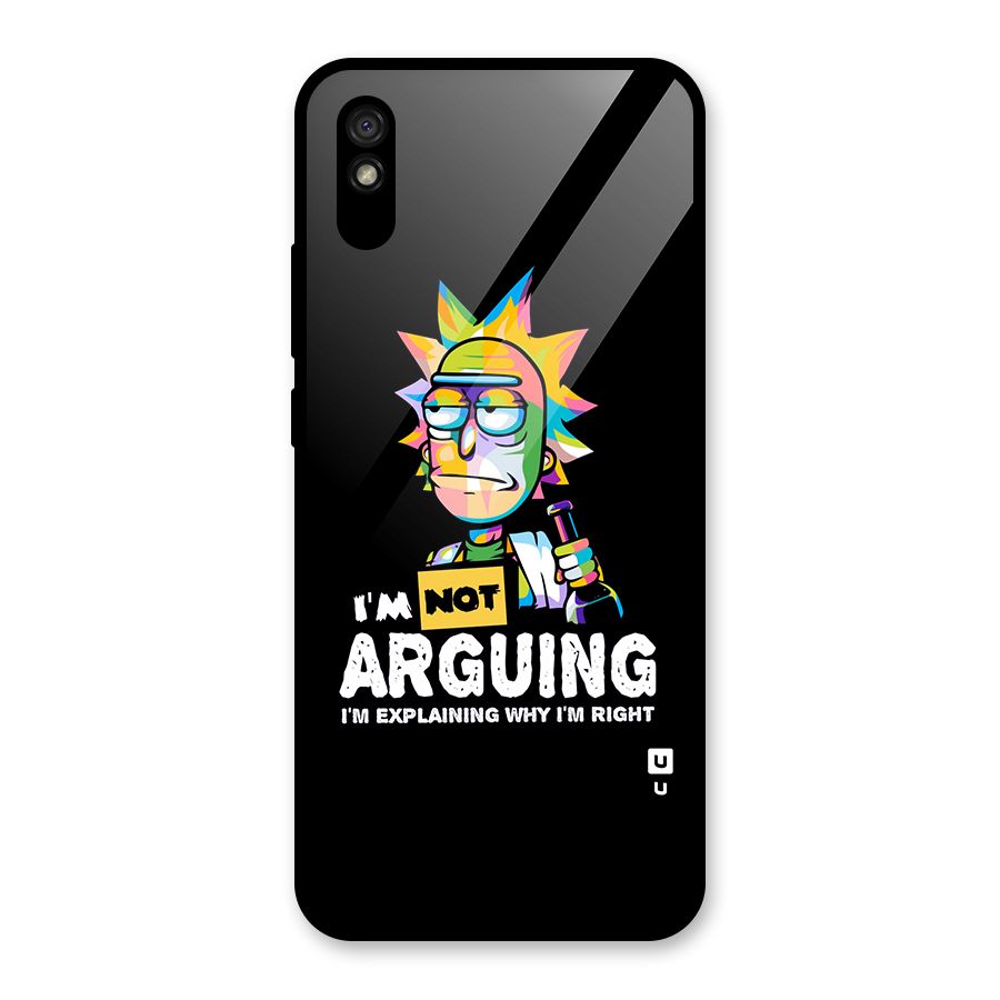 Not Arguing Explaining Glass Back Case for Redmi 9A