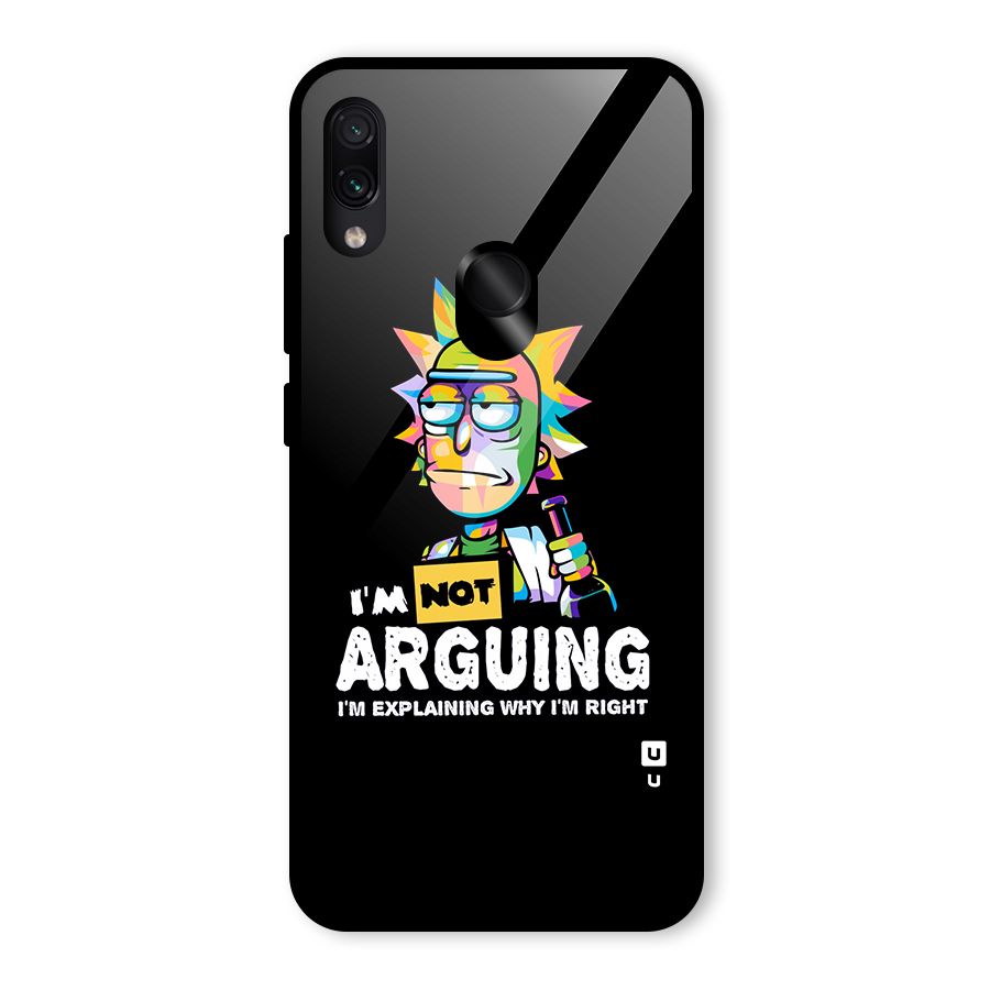 Not Arguing Explaining Glass Back Case for Redmi Note 7