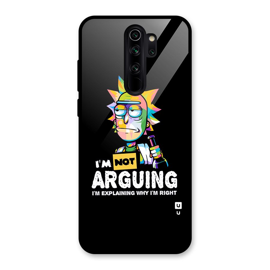 Not Arguing Explaining Glass Back Case for Redmi Note 8 Pro