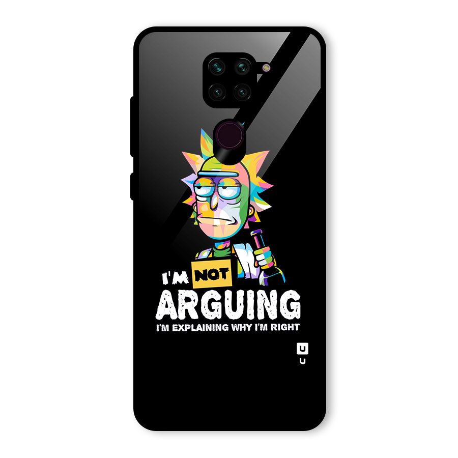 Not Arguing Explaining Glass Back Case for Redmi Note 9