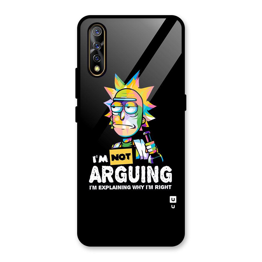 Not Arguing Explaining Glass Back Case for Vivo S1