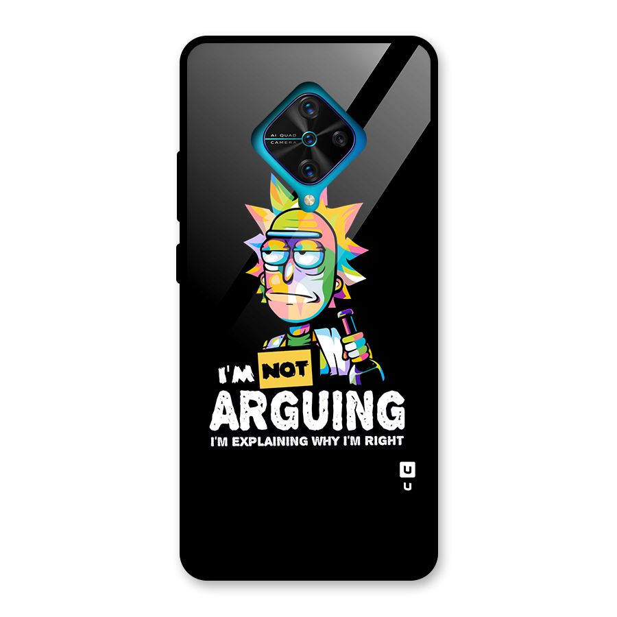 Not Arguing Explaining Glass Back Case for Vivo S1 Pro