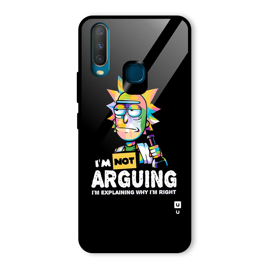 Not Arguing Explaining Glass Back Case for Vivo U10