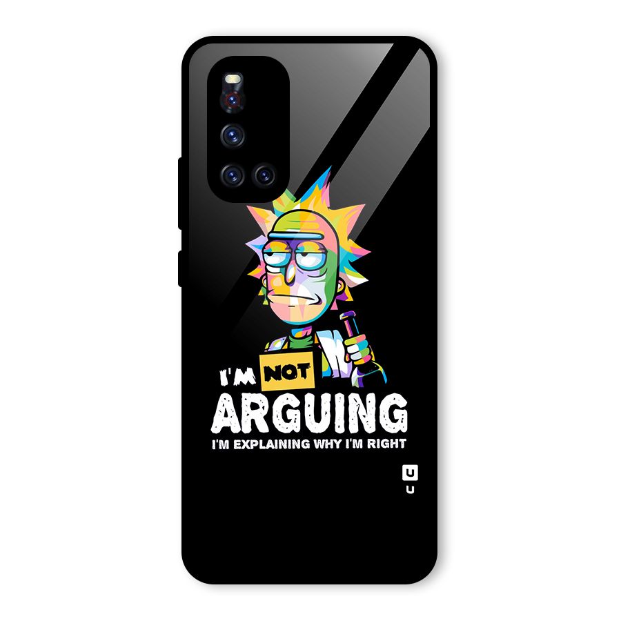 Not Arguing Explaining Glass Back Case for Vivo V19