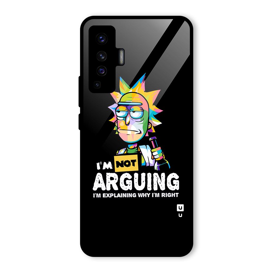 Not Arguing Explaining Glass Back Case for Vivo X50
