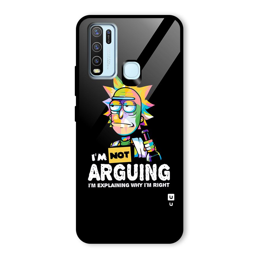 Not Arguing Explaining Glass Back Case for Vivo Y30