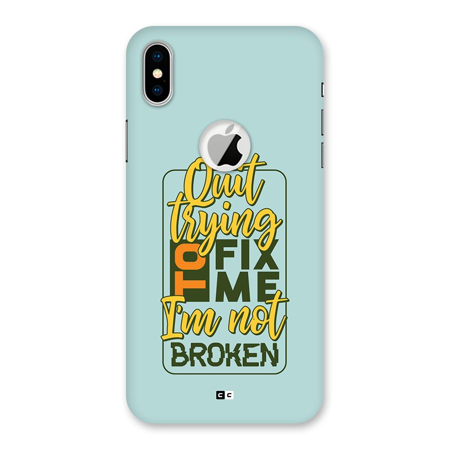 Not Broken Back Case for iPhone X Logo Cut