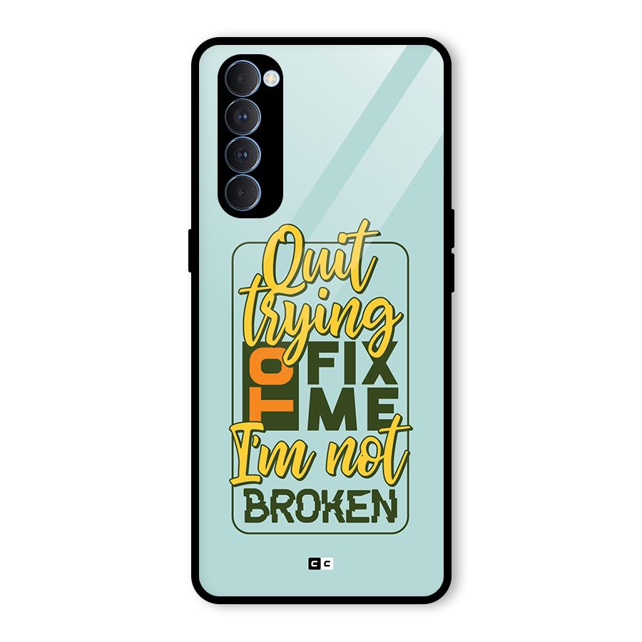 Not Broken Glass Back Case for Oppo Reno4 Pro
