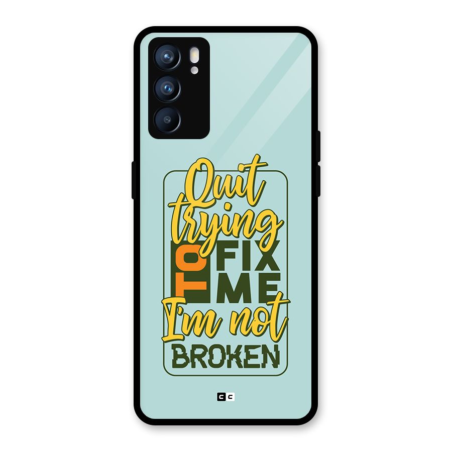 Not Broken Glass Back Case for Oppo Reno6 5G