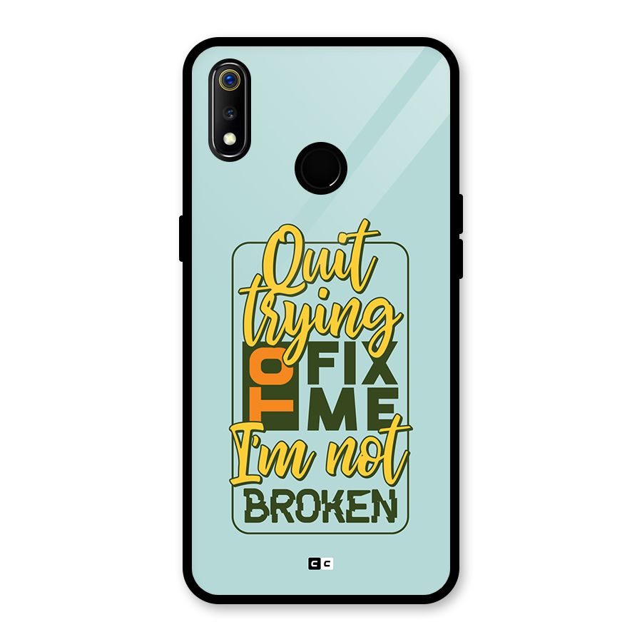 Not Broken Glass Back Case for Realme 3