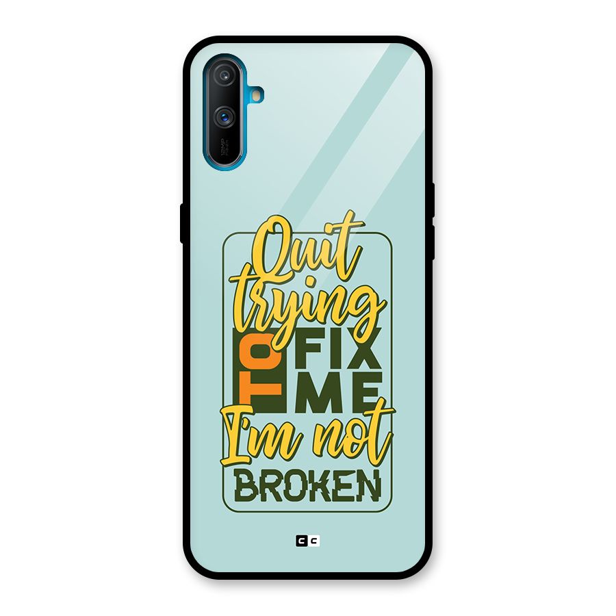 Not Broken Glass Back Case for Realme C3