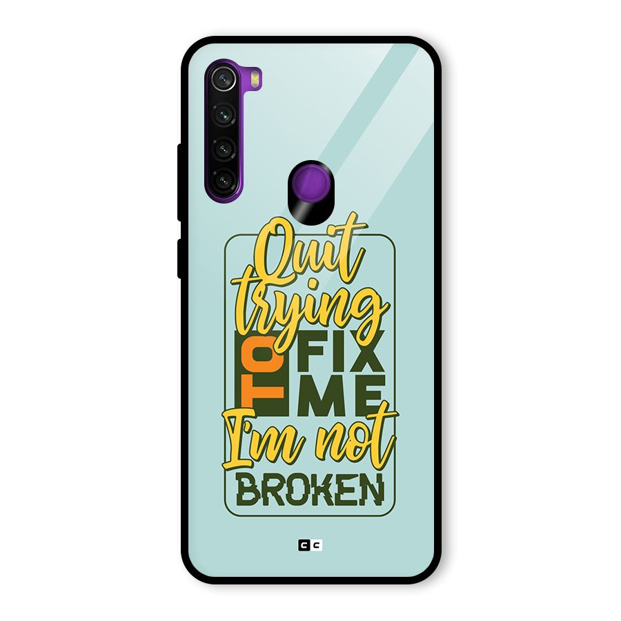 Not Broken Glass Back Case for Redmi Note 8