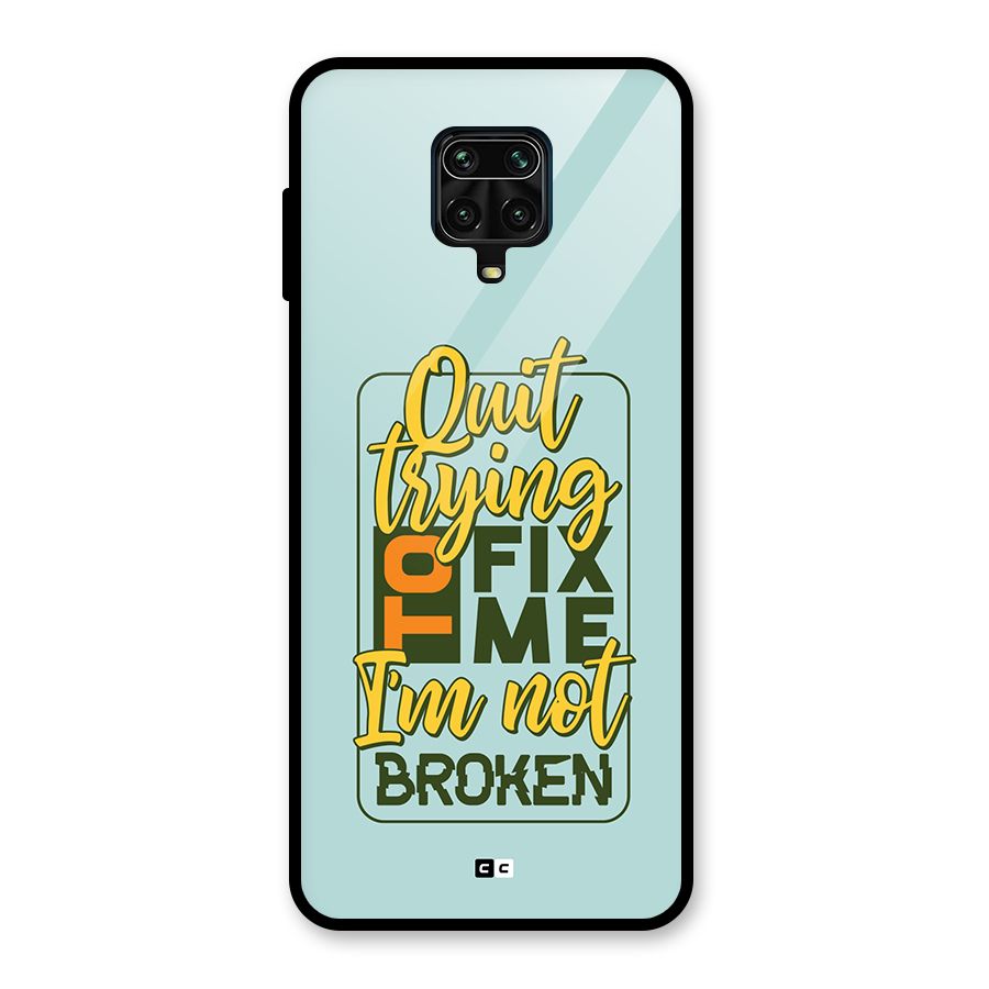 Not Broken Glass Back Case for Redmi Note 9 Pro