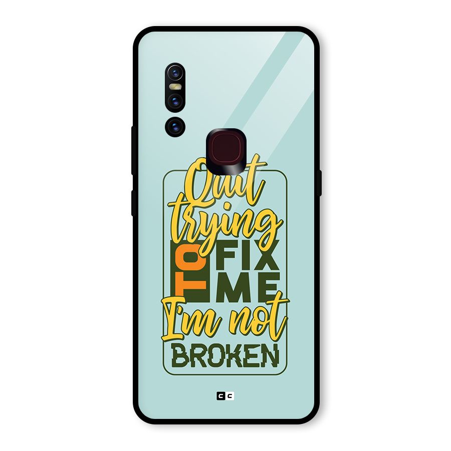 Not Broken Glass Back Case for Vivo V15