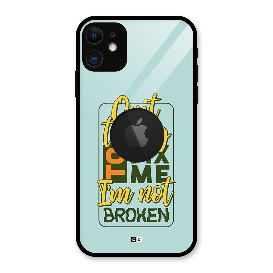 Not Broken Glass Back Case for iPhone 11 Logo Cut