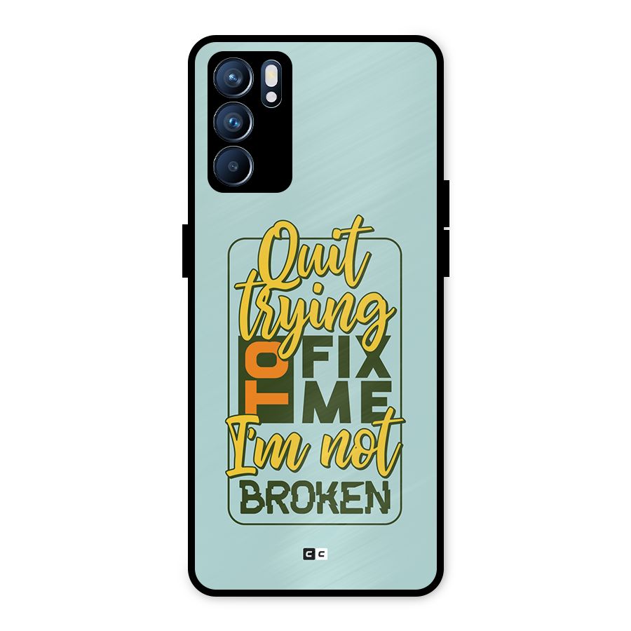 Not Broken Metal Back Case for Oppo Reno6 5G