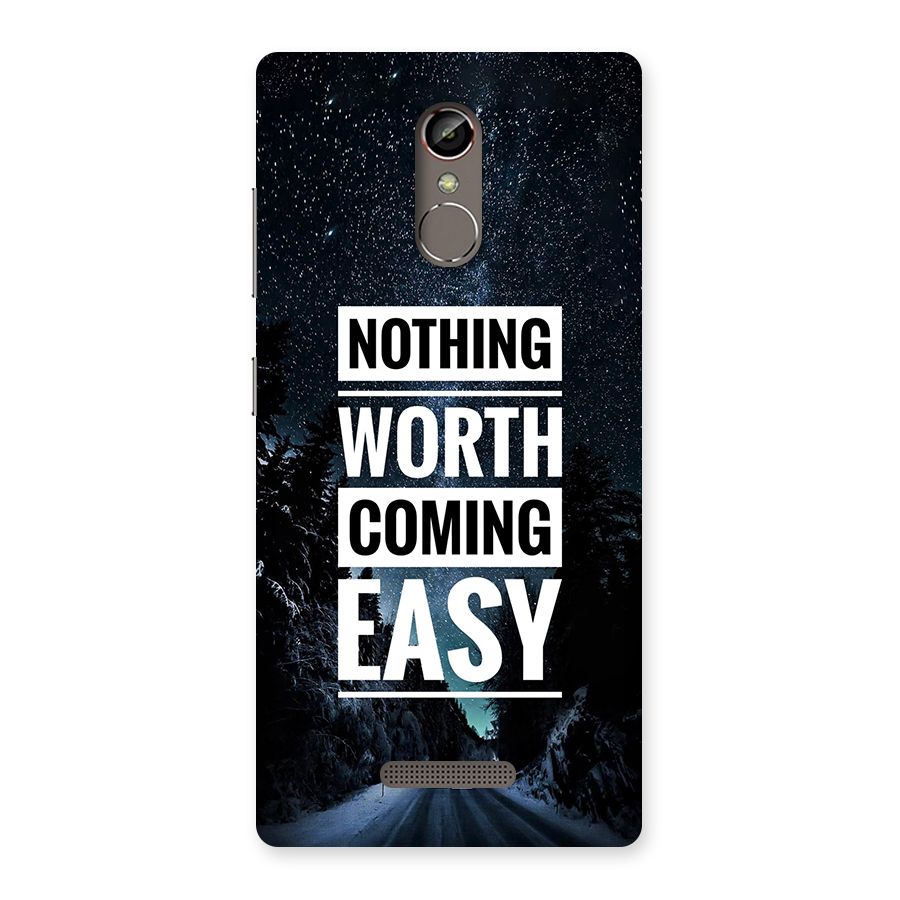 Nothing Worth Easy Back Case for Gionee S6s