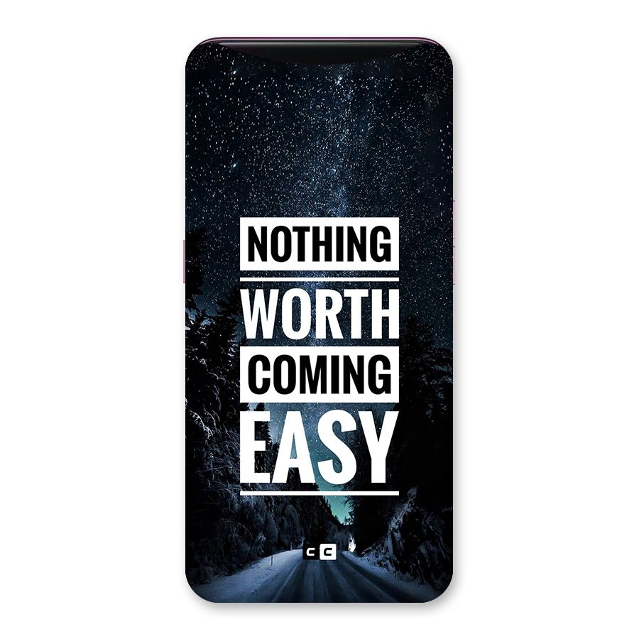 Nothing Worth Easy Back Case for Oppo Find X
