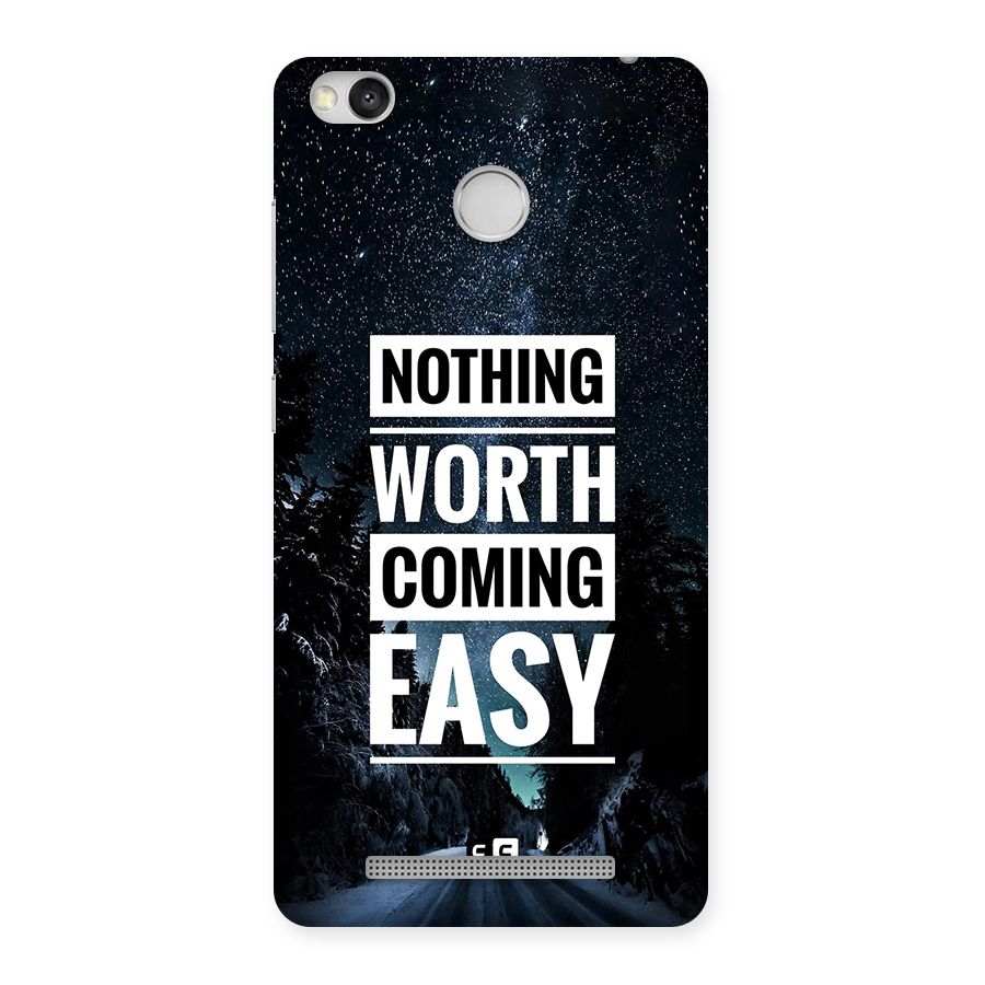 Nothing Worth Easy Back Case for Redmi 3S Prime