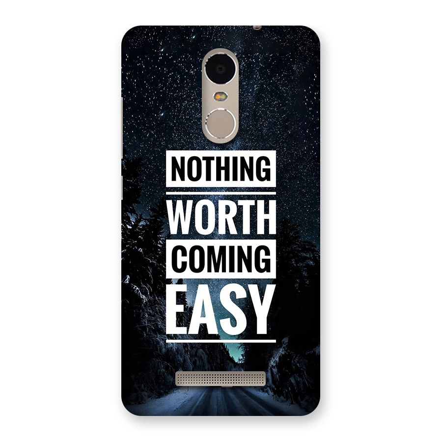 Nothing Worth Easy Back Case for Redmi Note 3