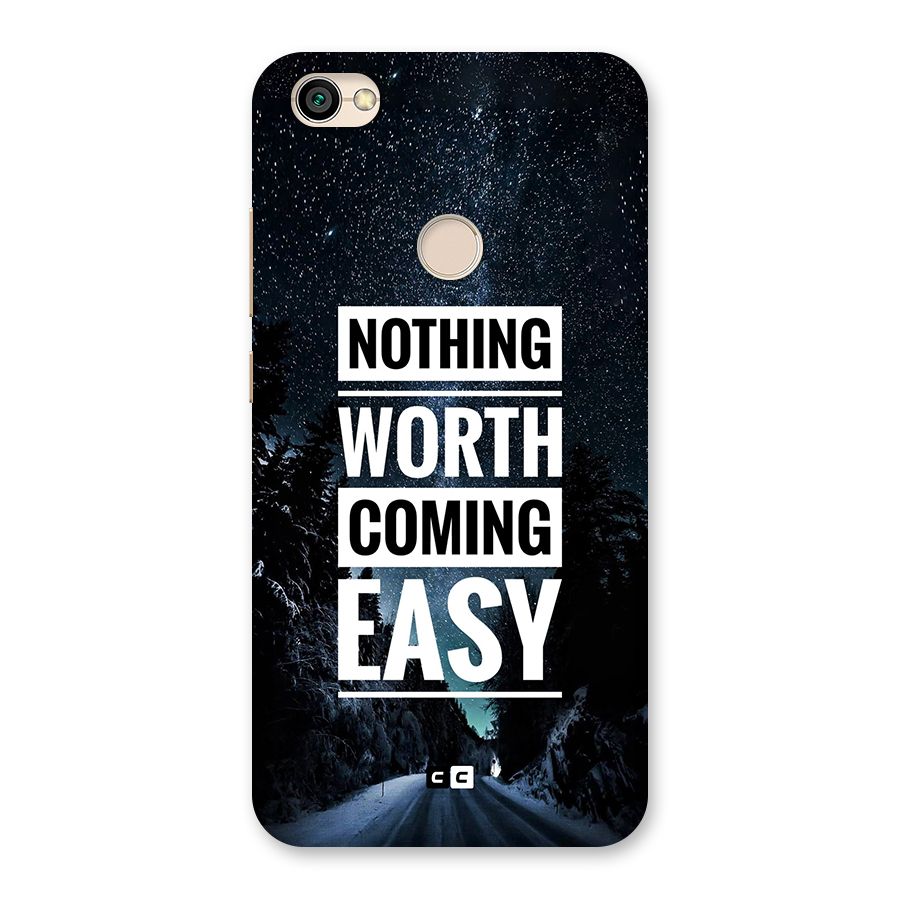Nothing Worth Easy Back Case for Redmi Y1 2017