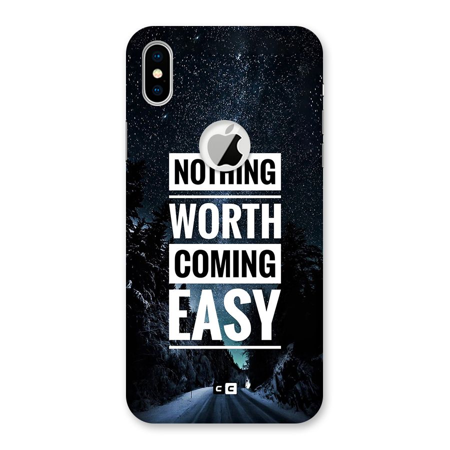 Nothing Worth Easy Back Case for iPhone X Logo Cut