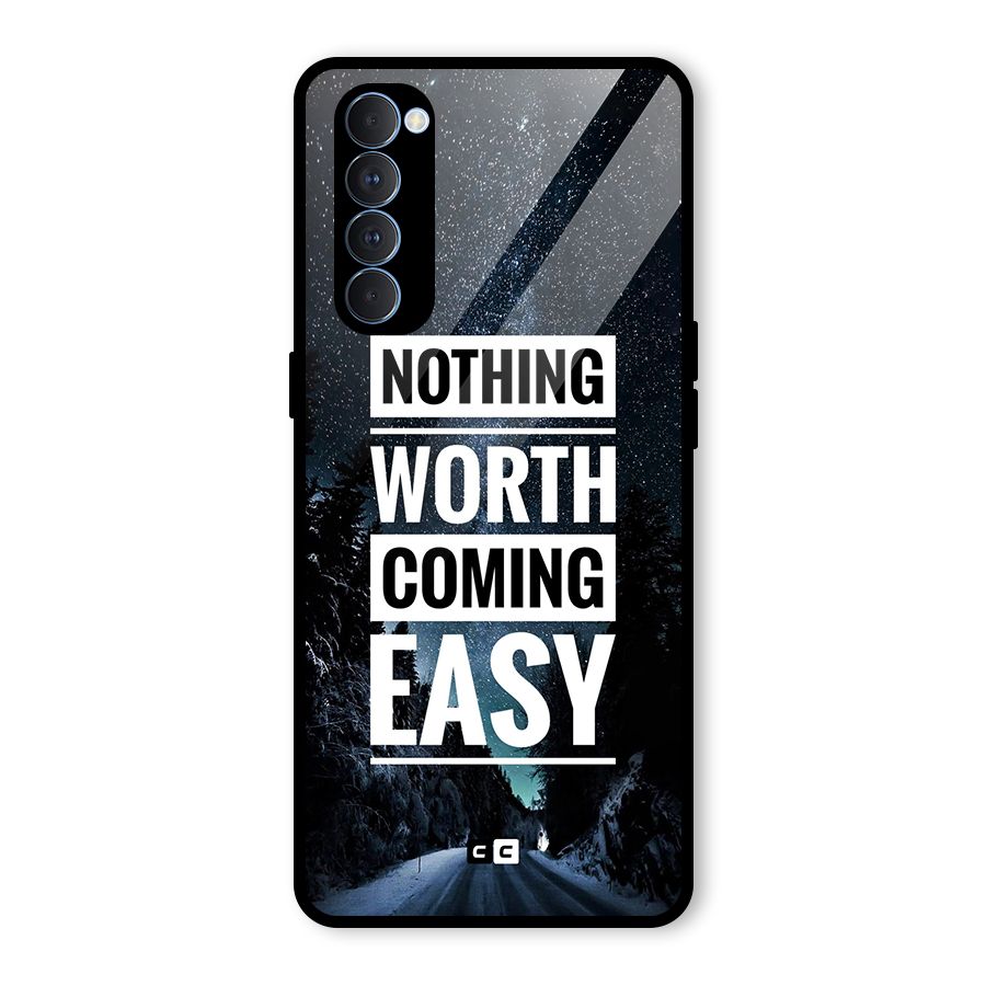 Nothing Worth Easy Glass Back Case for Oppo Reno4 Pro