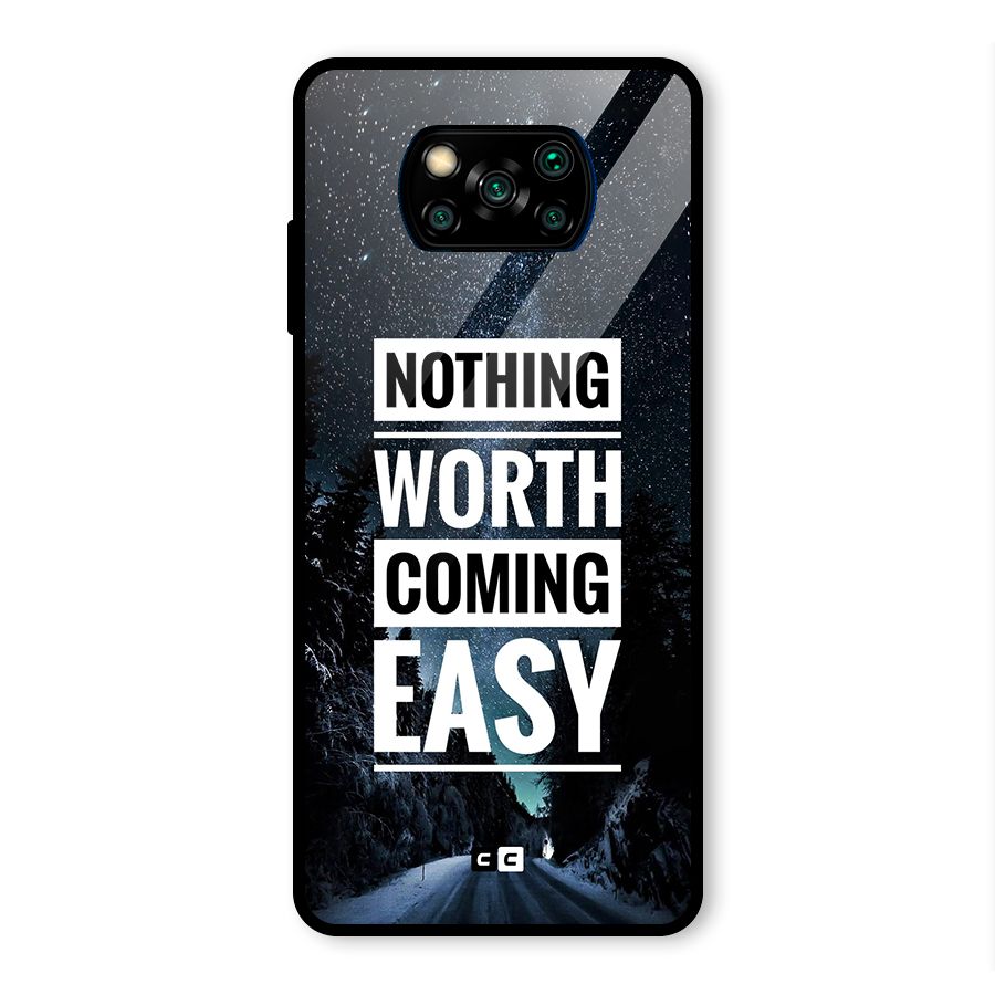 Nothing Worth Easy Glass Back Case for Poco X3 Pro