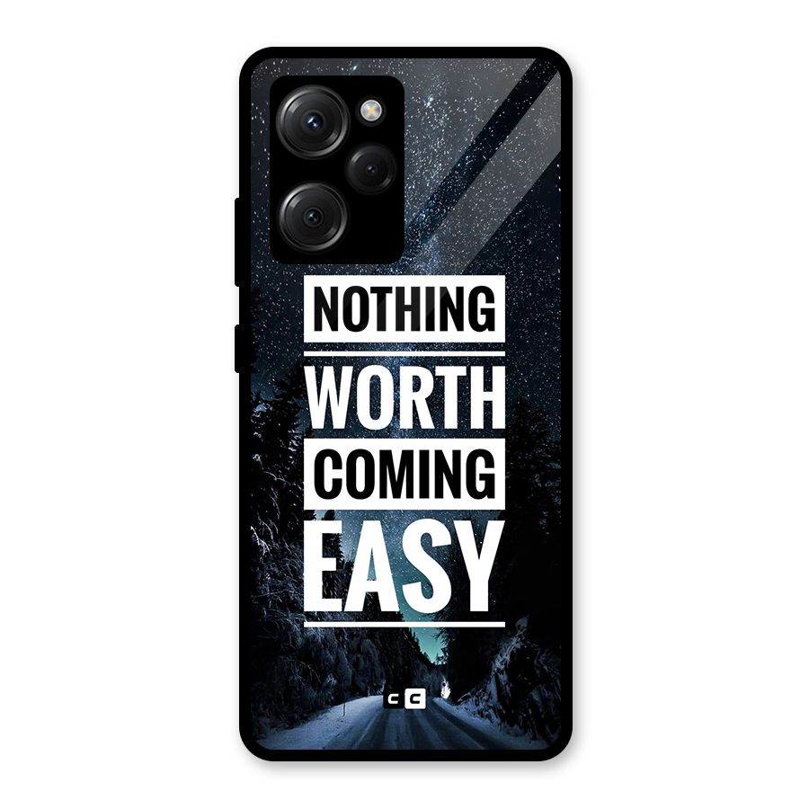Nothing Worth Easy Glass Back Case for Poco X5 Pro