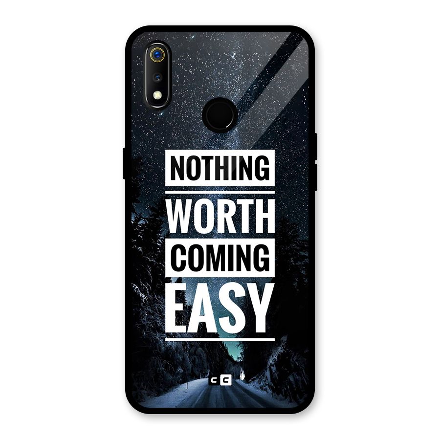 Nothing Worth Easy Glass Back Case for Realme 3i