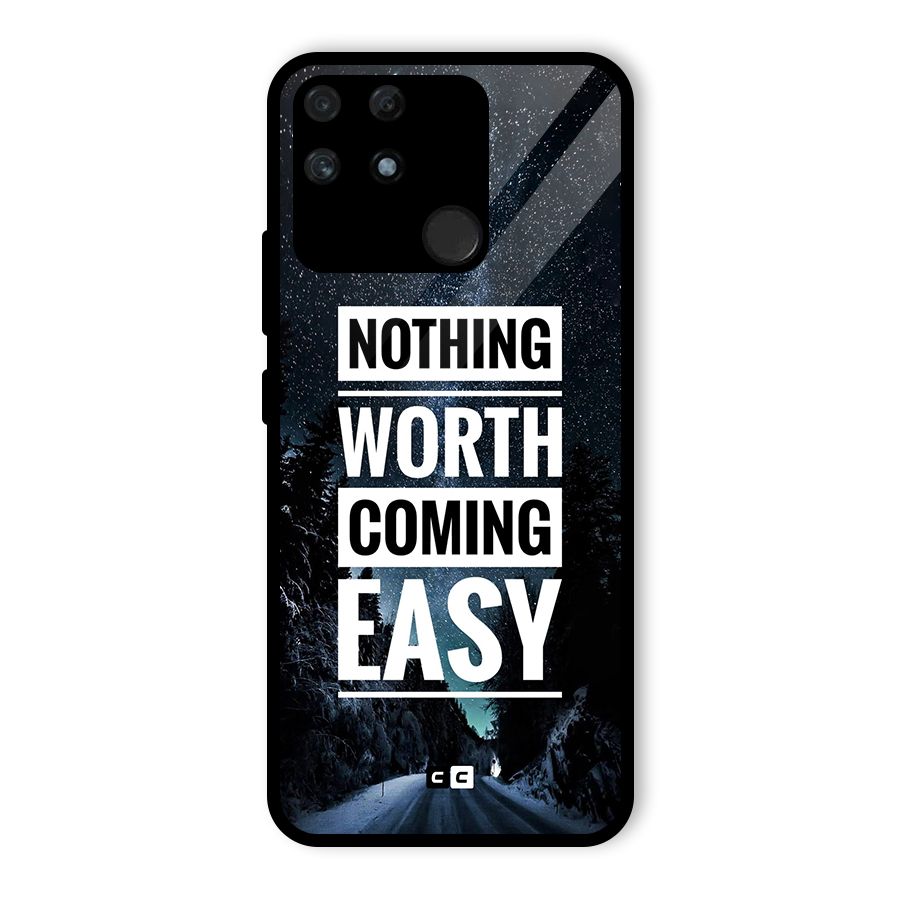 Nothing Worth Easy Glass Back Case for Realme Narzo 50A
