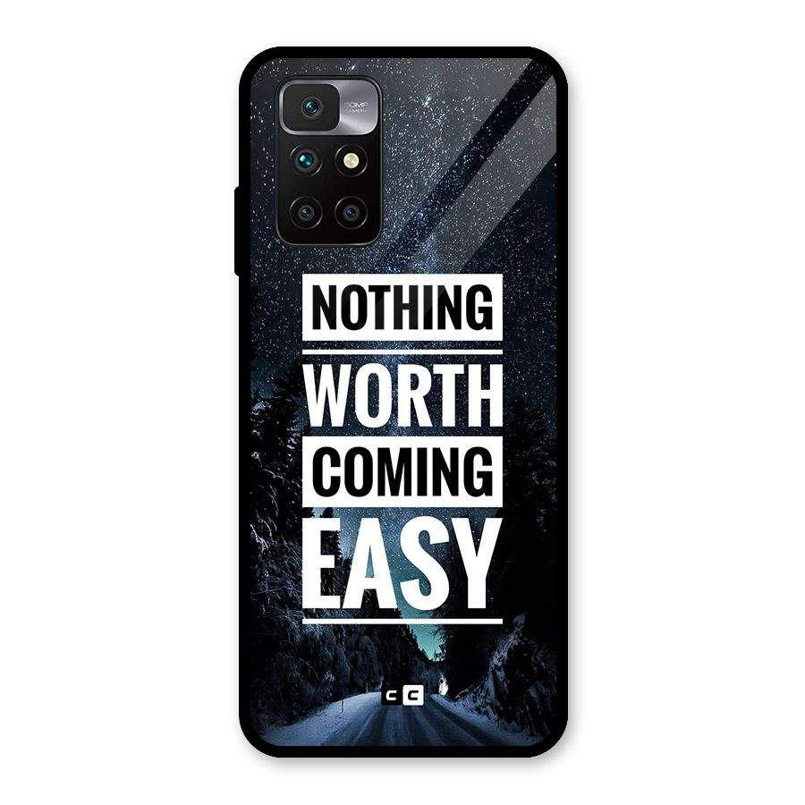 Nothing Worth Easy Glass Back Case for Redmi 10 Prime