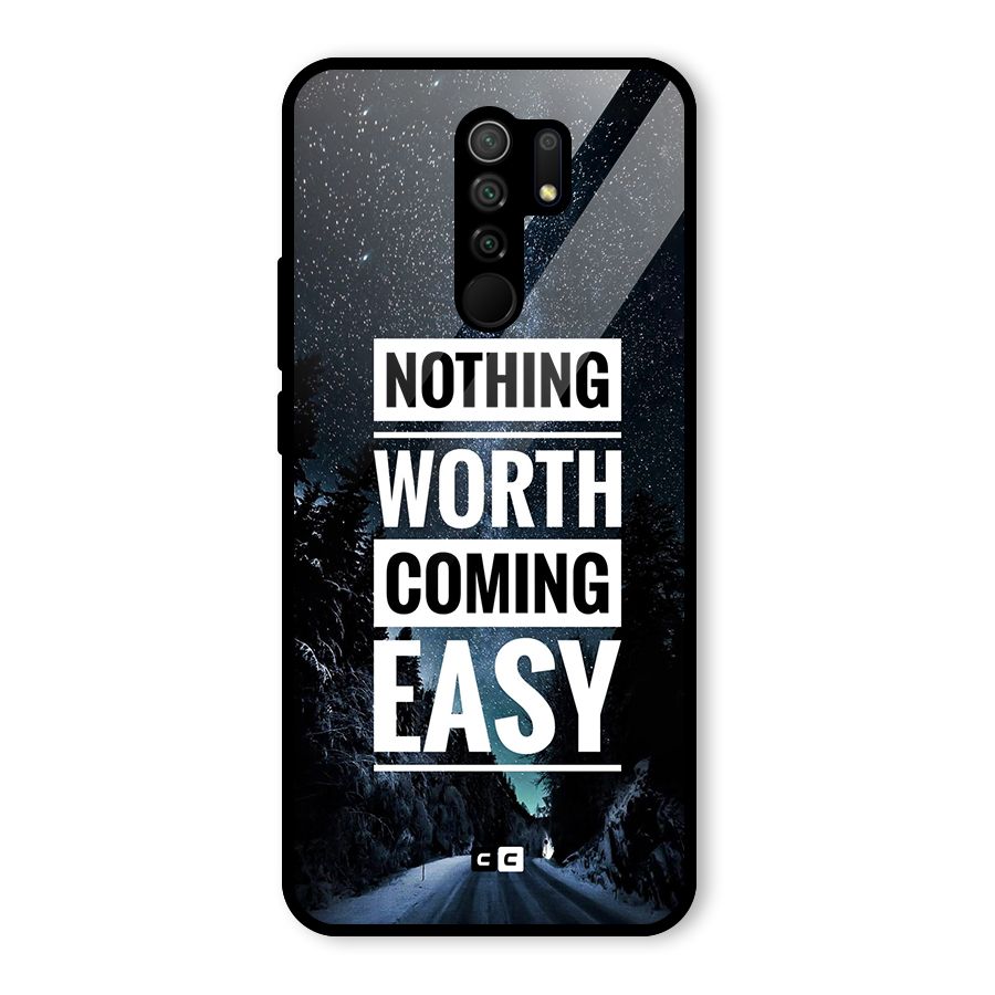 Nothing Worth Easy Glass Back Case for Redmi 9 Prime