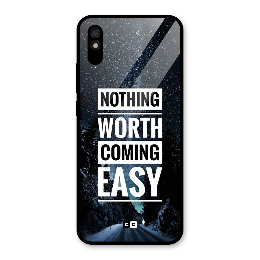 Nothing Worth Easy Glass Back Case for Redmi 9i