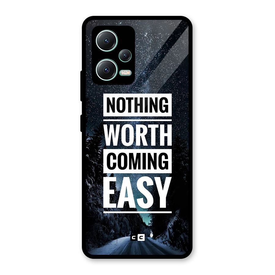 Nothing Worth Easy Glass Back Case for Redmi Note 12 5G