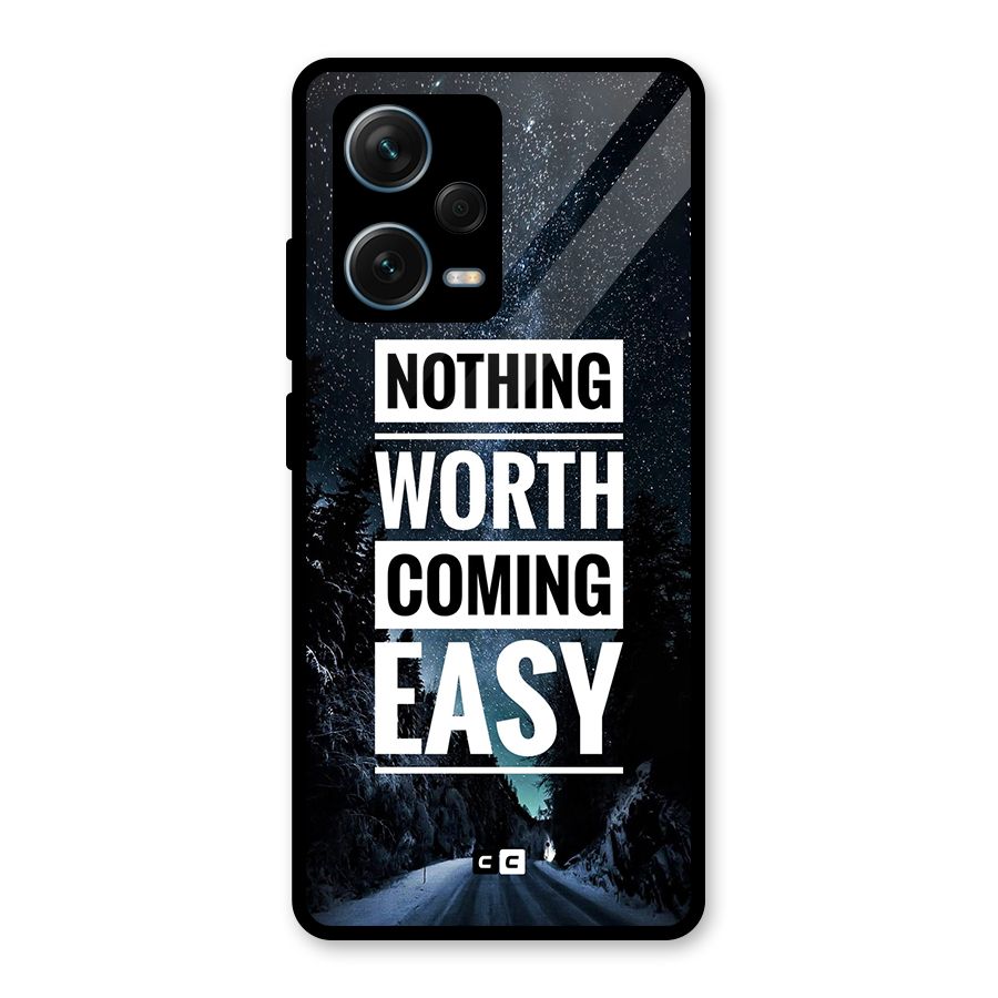 Nothing Worth Easy Glass Back Case for Redmi Note 12 Pro Plus 5G