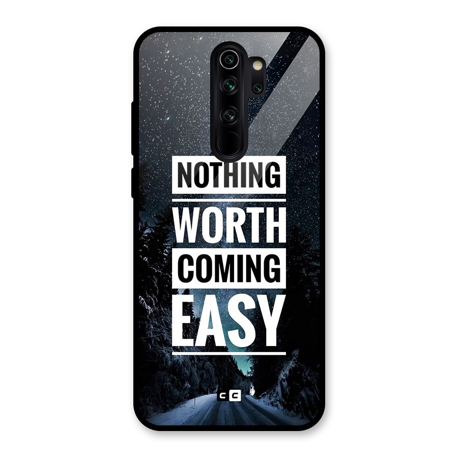 Nothing Worth Easy Glass Back Case for Redmi Note 8 Pro