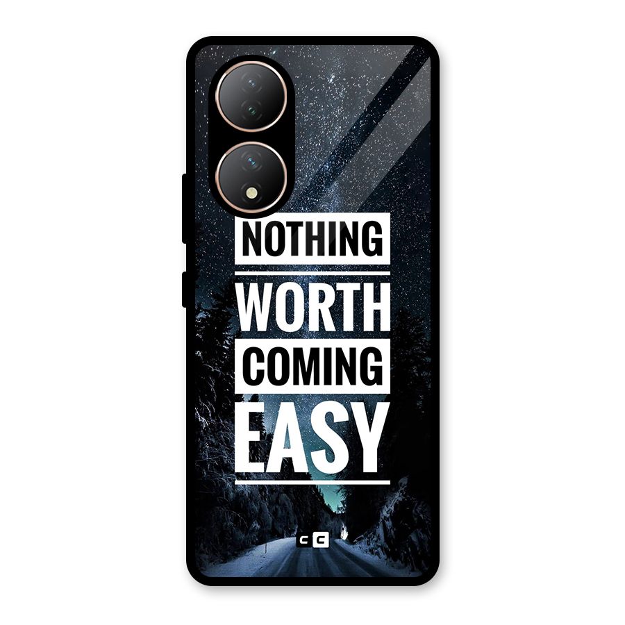 Nothing Worth Easy Glass Back Case for Vivo T2