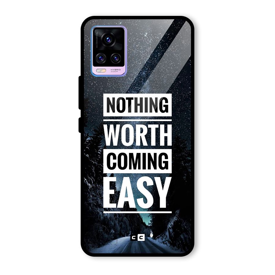 Nothing Worth Easy Glass Back Case for Vivo V20 Pro