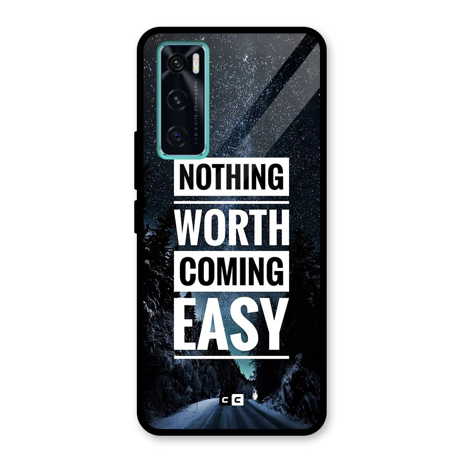 Nothing Worth Easy Glass Back Case for Vivo V20 SE