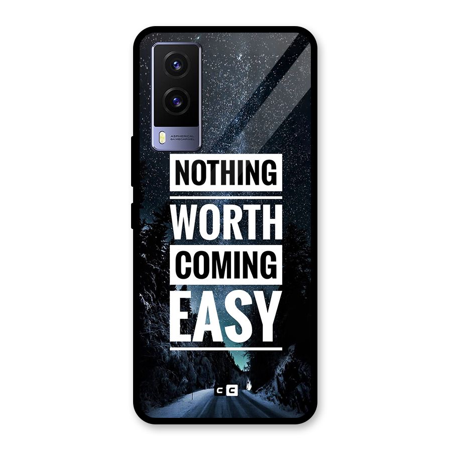 Nothing Worth Easy Glass Back Case for Vivo V21e 5G