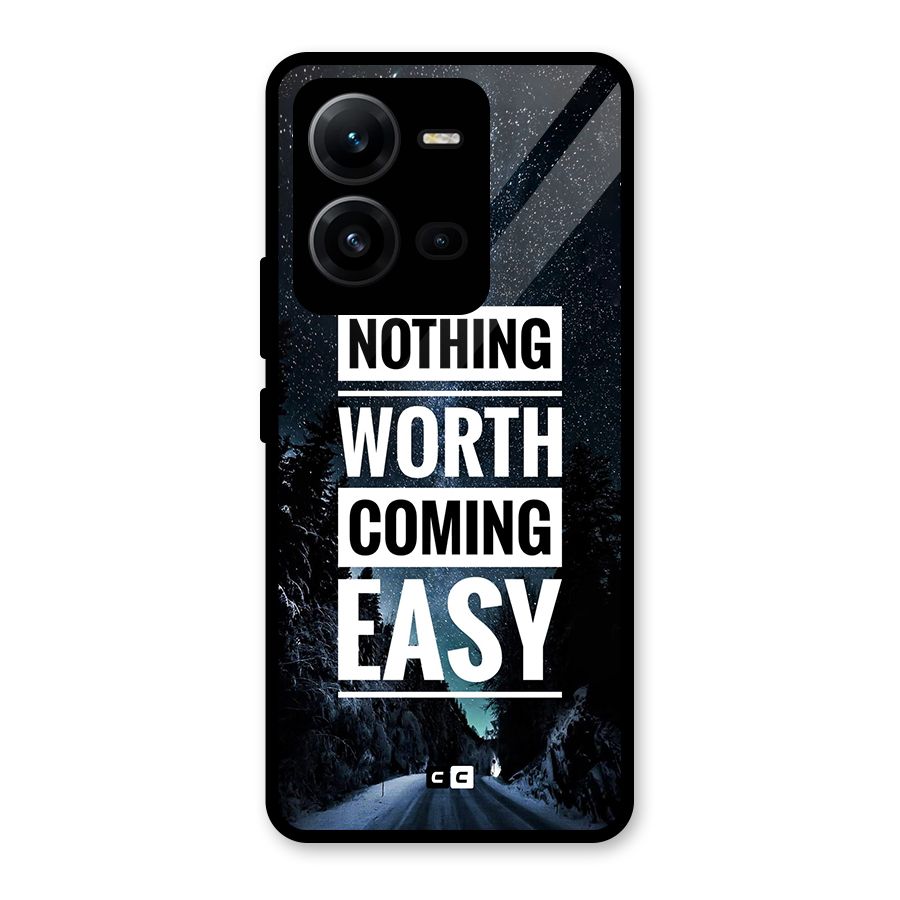 Nothing Worth Easy Glass Back Case for Vivo V25